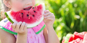 Watermelon Summer Little Girl Eating Watermelon Food