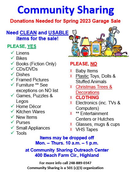 cs garage sale donation list cs garage sale donation list
