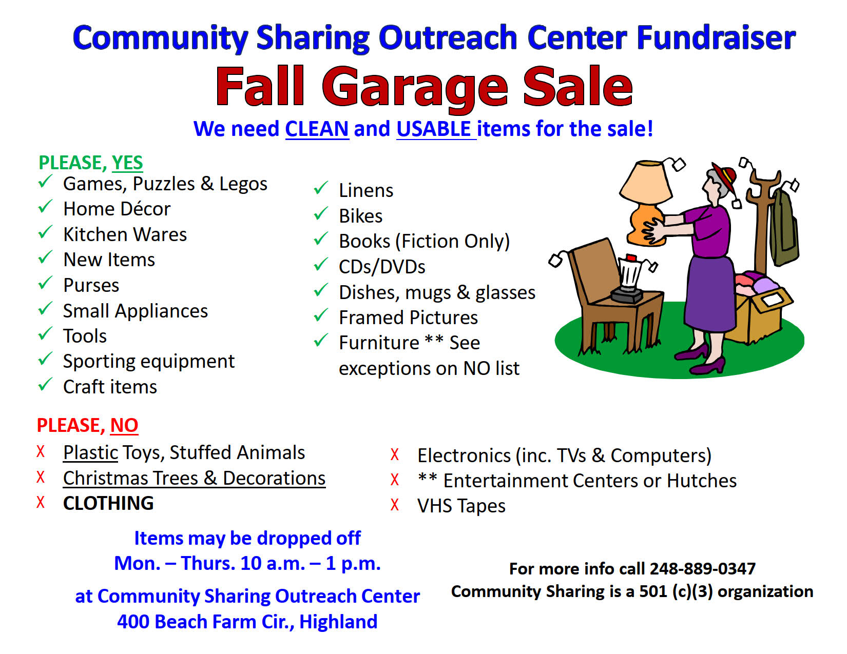 cs garage sale fall 2023 donation cs garage sale fall 2023 donation