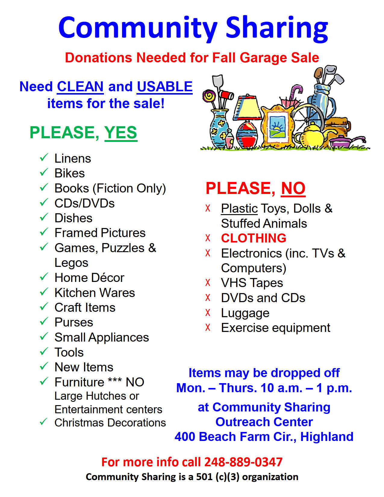 2025 fall cs garage sale donation flyer list 2025 fall cs garage sale donation flyer list