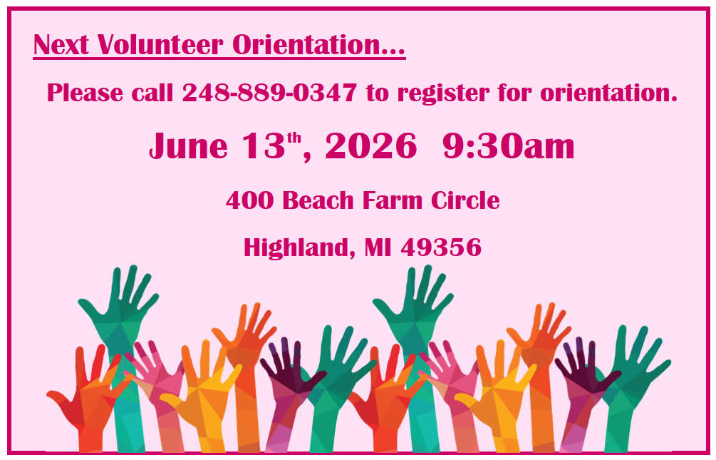 next volunteer orientation 2026 june