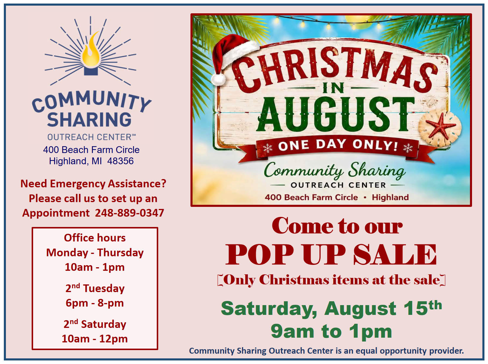 xmas in august pop up 1